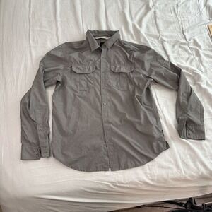 Prana Button Up Shirt Men’s M Gray Long Sleeve Renewal Workshop
